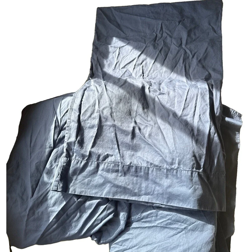 RV Queen Camper Microfiber Sheet Set Navy Blue Fitted Flat 2 Pillow Cases, Clean